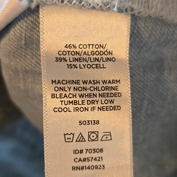 NWOT | Ann Taylor LOFT | Linen Pull-On Tassel Shorts | Medium | Light Chambray - Picture 13 of 13